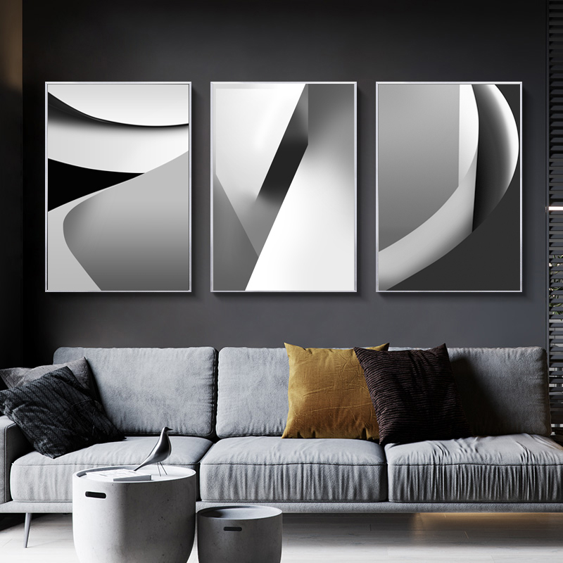Home Office York - Nordic Canvas Painting Black White Poster