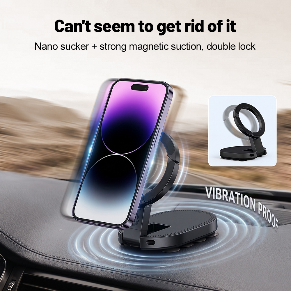 Laptop Stand Foldable - 360° Rotation 3‑In‑1 Suction Cup Magnetic