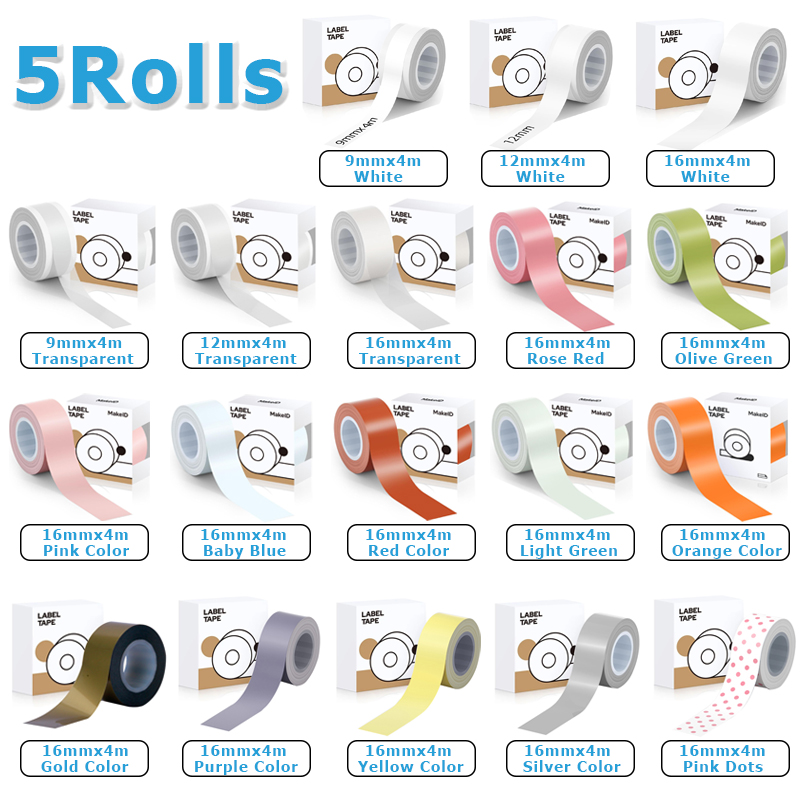 Home Office Login - 5Rolls 9mm 12mm 16mm (4meters/Roll) for