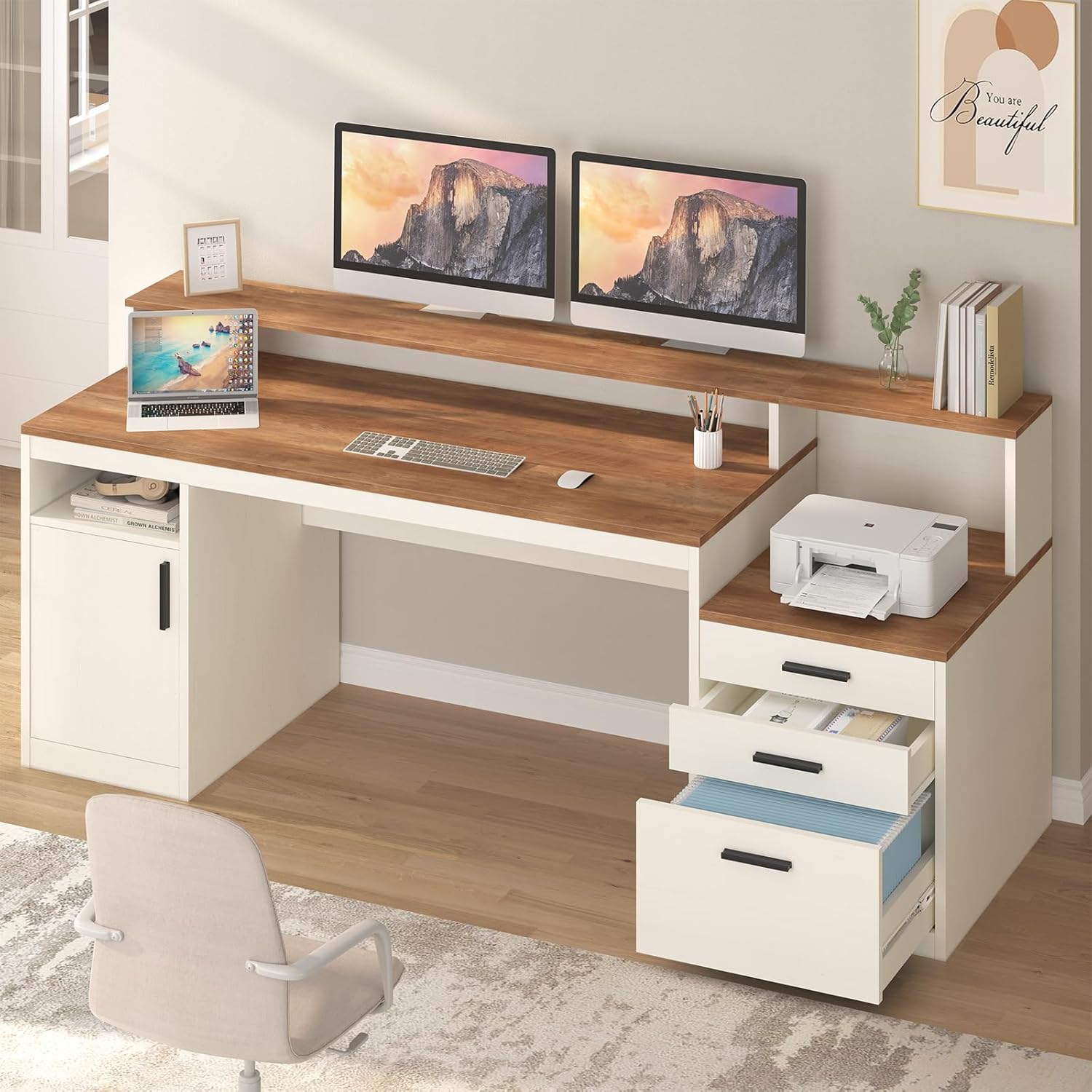 Home Office 365 - 65 Inch Computer Desk with 3