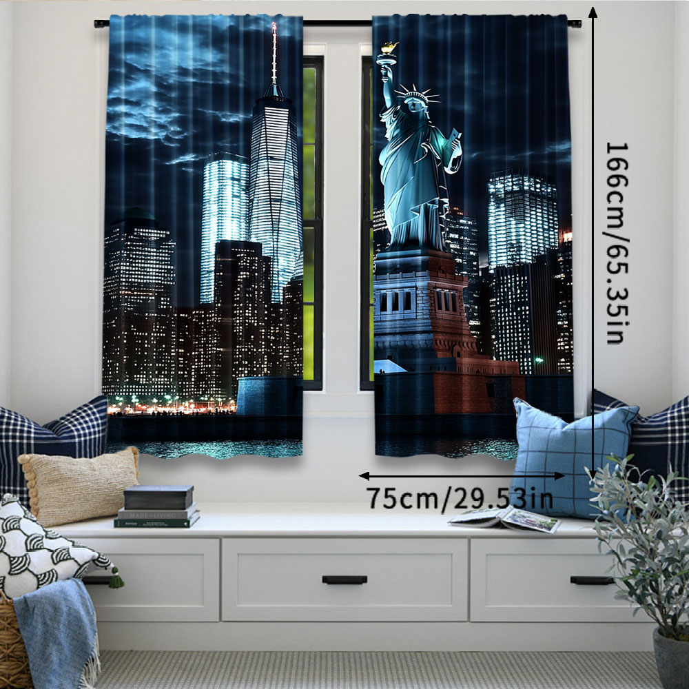 2Pcs Statue Of Liberty Curtain - огляд і ціна Home Office York