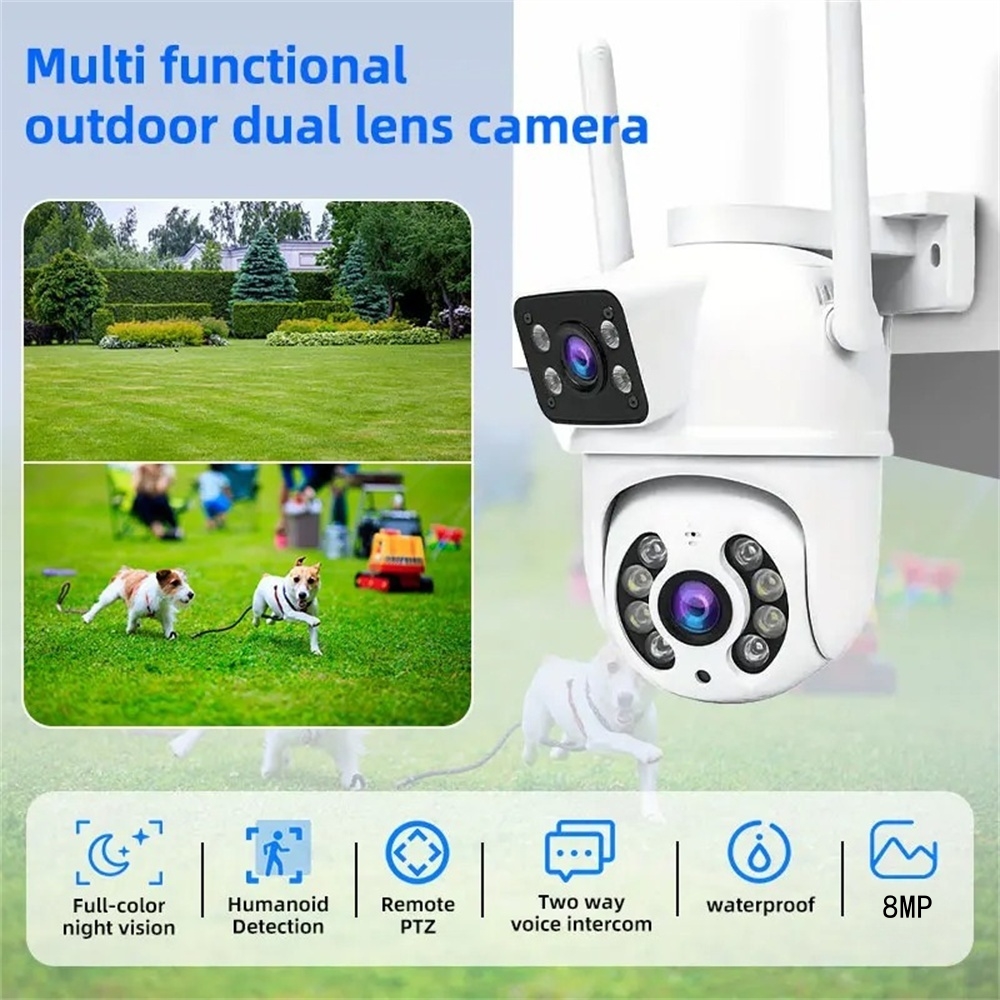 8MP Dual Lens Wifi Camera PTZ  - огляд і ціна Home Office Email