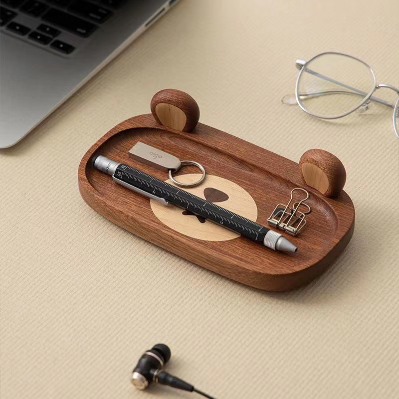 Miniature Solid Wood bear Tray - огляд і ціна Home Office Gif