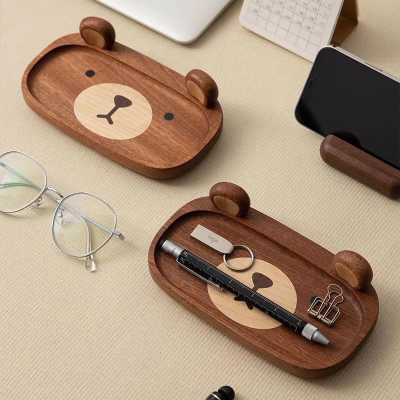 Miniature Solid Wood bear Tray - огляд і ціна Home Office Gif