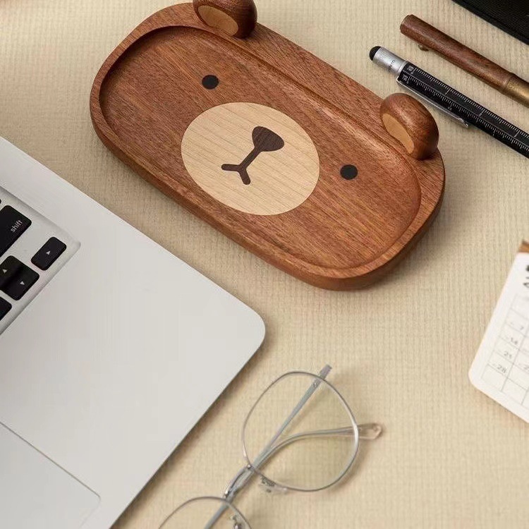 Miniature Solid Wood bear Tray - огляд і ціна Home Office Gif