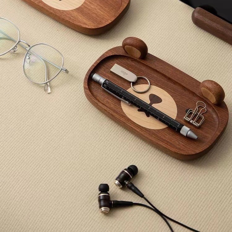 Miniature Solid Wood bear Tray - огляд і ціна Home Office Gif