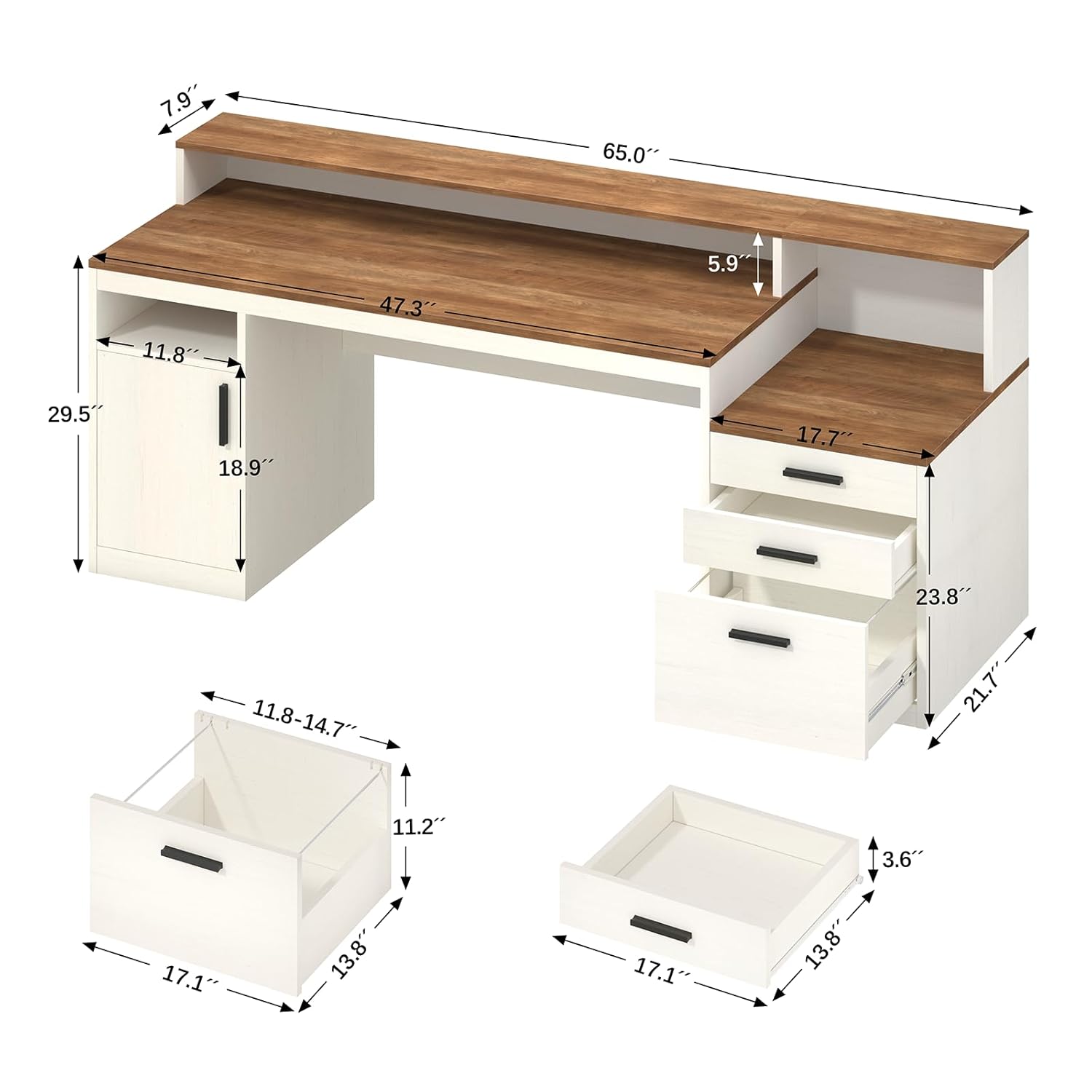 65 Inch Computer Desk with 3 D - огляд і ціна Home Office 365