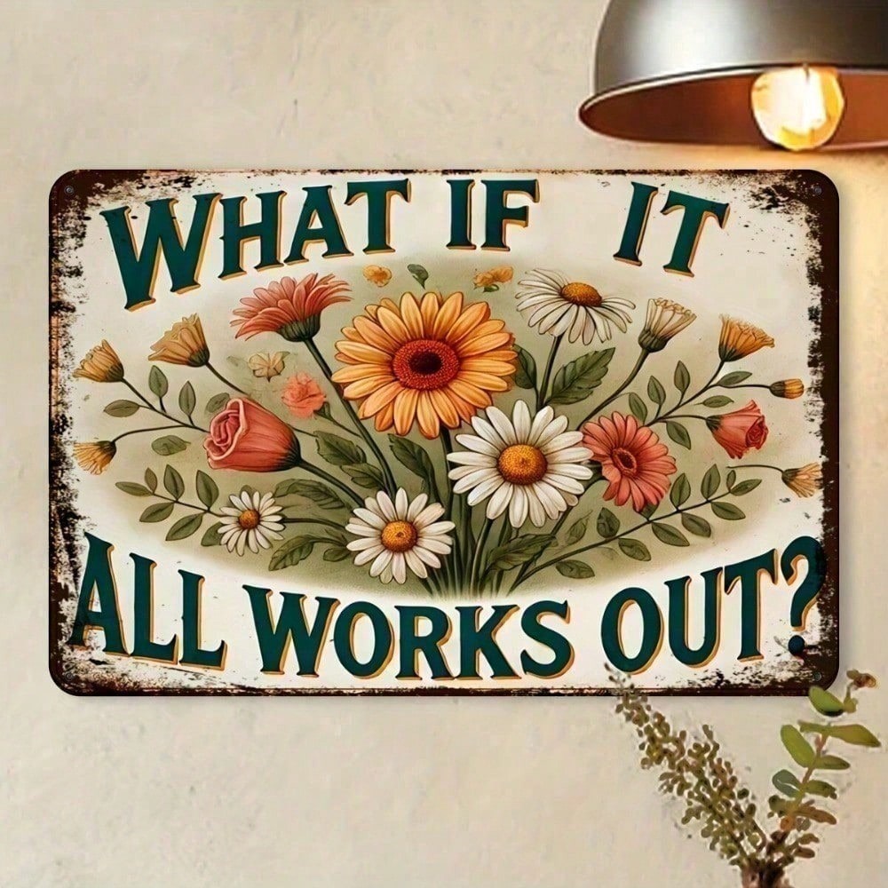 Vintage Floral Metal Tin Sign  - огляд і ціна Home Office What Is It