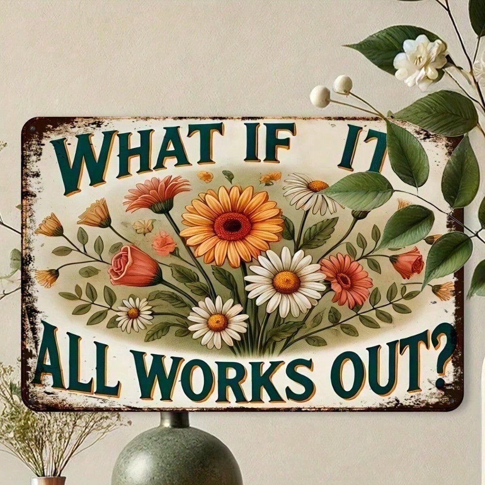 Vintage Floral Metal Tin Sign  - огляд і ціна Home Office What Is It